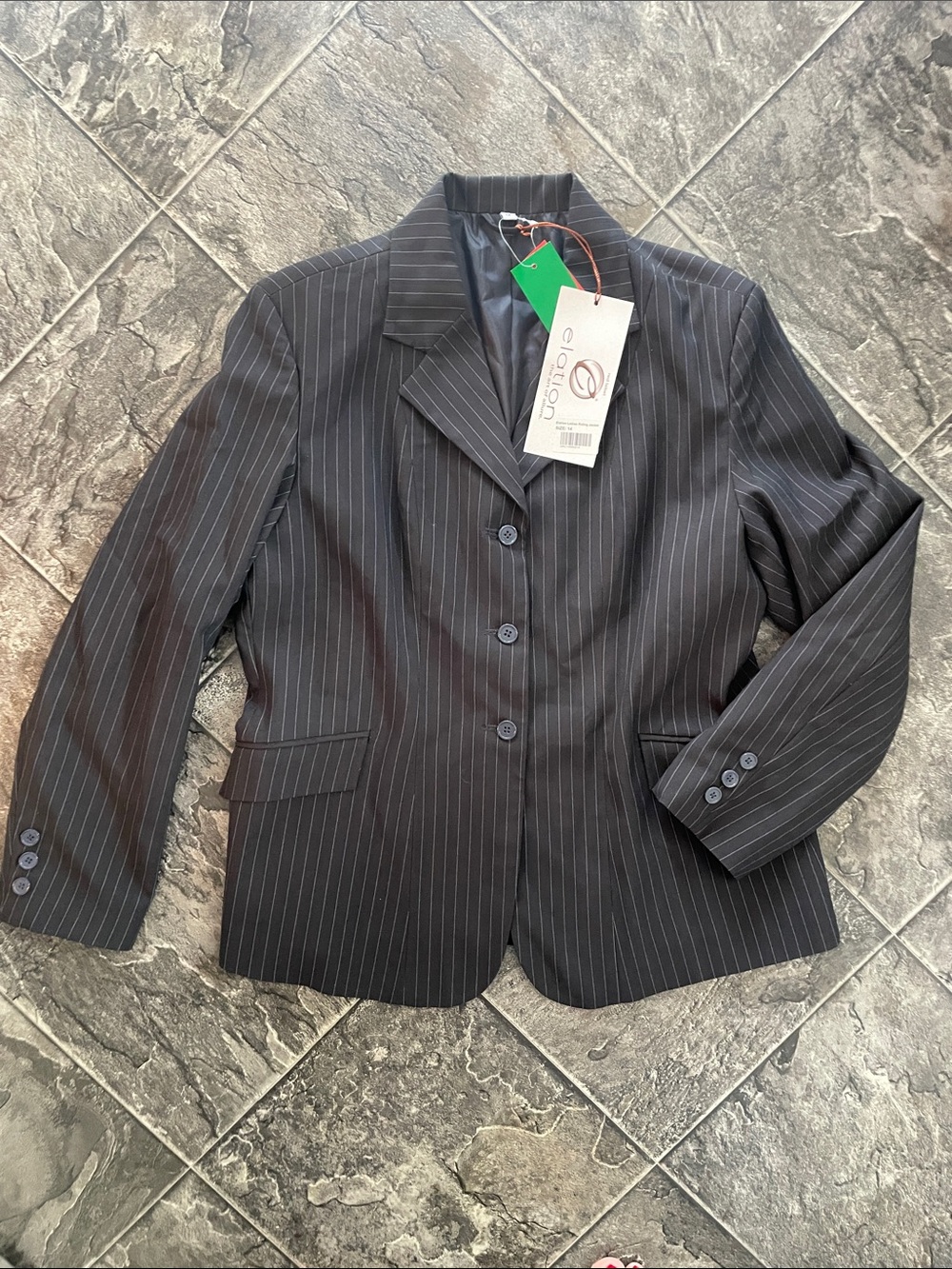 ⭐️NWT ELATION RIDING JACKET Ladies Red Label Black Pinstripe Classic Ranch